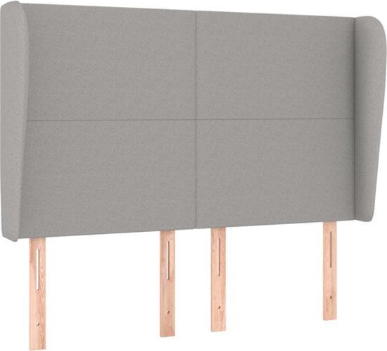 vidaXL Hoofdbord Lichtgrijs Stof 147x23x118/128 cm