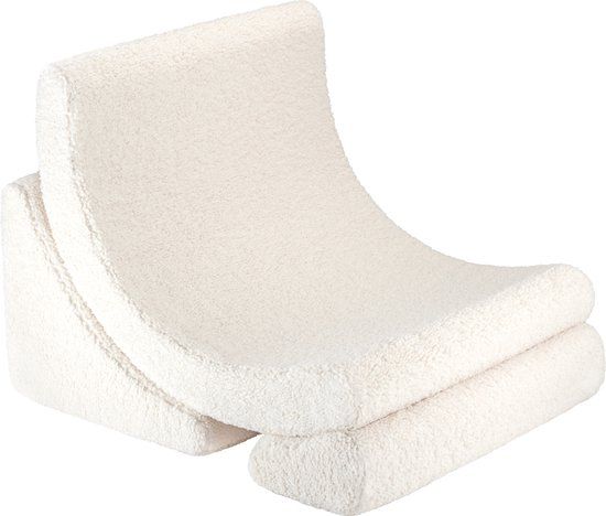 Wigiwama Moon chair teddy stof cream white