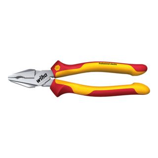 Wiha Electric Combination Pliers Professional with DynamicJoint® and OptiGrip with Extra Long Cutting Edge in Blister 225 mm
