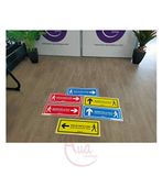AUA SIGNALETIQUE - Bewegwijzering op de vloer de linkerzijde - gelamineerde sticker - Geel 420x160 mm