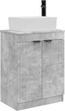 vidaXL Badkamermeubel met Wasbak Betongrijs 54 x 35 x 83 cm