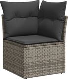 vidaXL Tuinbank Grijs Poly rattan