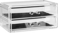 5Five Sieraden/make-up organizer met 2 lades - 19 x 11 x 9 cm - transparant kunststof