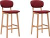 Maison Exclusive - Lot de 2 tabourets de bar en tissu bordeaux