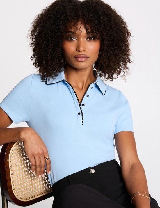 Morgan Fitted top with notch 261-Dloli Blue