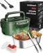 Lunchbox électrique sans marque Chauffe-plat 3 en 1 - Contenant en acier inoxydable 15L - Vert foncé, Gris, Néon