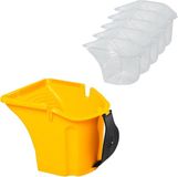 HARDY Verfemmer met 5 stuks transparante opzetstukken, 2 LITER verfbeker, verstelbaar handvat, kunststof emmer, bouwemmer met speciaal opzetstuk, geel