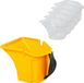 HARDY Verfemmer met 5 stuks transparante opzetstukken, 2 LITER verfbeker, verstelbaar handvat, kunststof emmer, bouwemmer met speciaal opzetstuk, geel