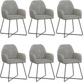 vidaXL Eetstoelen 6 stuks fluweel Lichtgrijs 55 x 50 x 84 cm