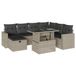 VidaXL Loungeset 8-delig avec coussins, polyrattan, gris clair