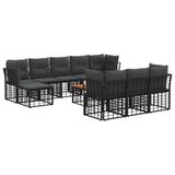 vidaXL - Buiten bank set 11 st Zwart en Donker Grijs Polyester