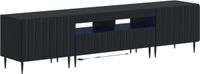 vidaXL 3-delige LED TV-kast ZWOLLE Zwart Bewerkt hout