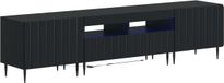 vidaXL 3-delige LED TV-kast ZWOLLE Zwart Bewerkt hout