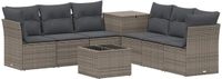 vidaXL Bankstel 8-pers. Grijs en Donkergrijs Poly Rattan en Staal