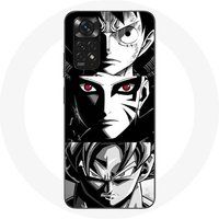Maniacase Case voor Xiaomi Redmi Note 11s 4G Sangoku Naruto Luffy One Piece Dragon Ball Z zwart-witte achtergrond anime manga