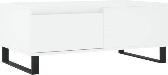 vidaXL Salontafel 90x50x36,5 cm bewerkt hout wit