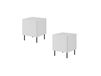 Maisons du Monde Lot de deux tables de nuit design blanc mat