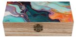 Colorée Marbre Bois Boîte de rangement pour bijoux