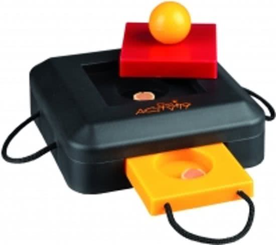 TRIXIE Dog Activity Strategy Game Gamble Box - Piepend Speelgoed - 15 cm x 15 cm x 9 cm - Zwart/Rood/Oranje