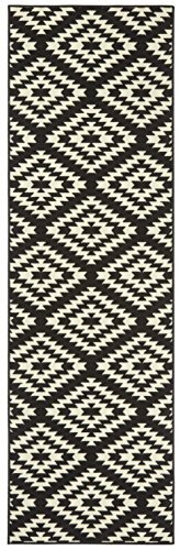 Hanse Home laagpolig velours loper Nordic zwart, 80x350 cm
