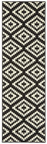 Hanse Home laagpolig velours loper Nordic zwart, 80x350 cm