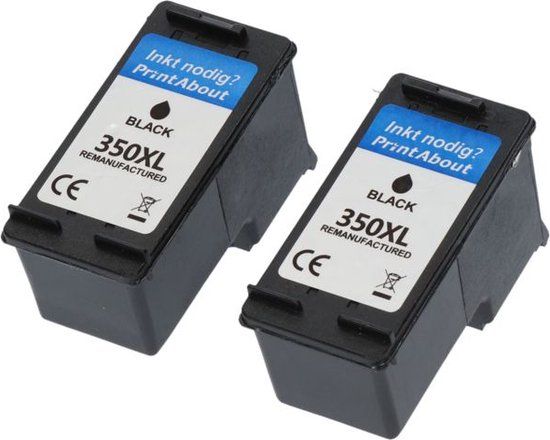 PrintAbout HP 350XL Zwart Hoge Capaciteit Inktcartridge Voordeelbundel 2-pack