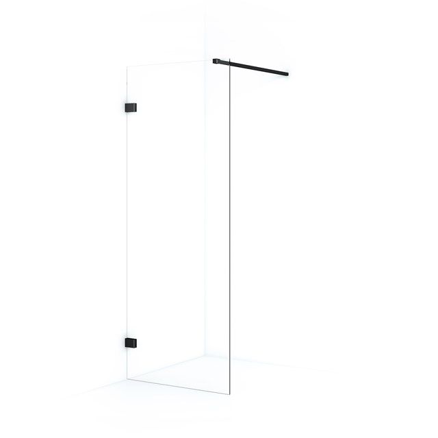 Maxaro Inloopdouche Diamond 80cm 8mm Helder Veiligheidsglas Zwart Chroom