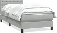 vidaXL Boxspringbed met matras, fluweel, lichtgrijs, 80x210 cm