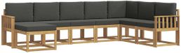 vidaXL Hoek loungeset 8-delig acaciahout wit en antracietkleurig