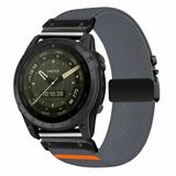 By Qubix - Nylon bandje met parachute sluiting - Grijs - Geschikt voor Garmin Fenix 9 / 9 pro - 43mm