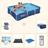 Bestway Rechthoekig Steel Pro Zwembad - 300 x 201 x 66 cm - Blauw
