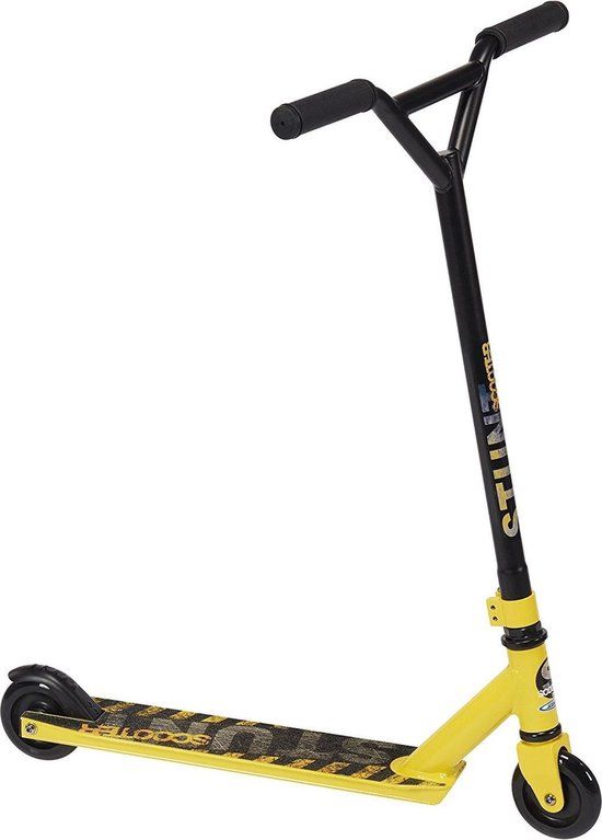 Stamp Stuntstep - Zwart/Geel - 2 Wielen - Aluminium - 2-10 Jaar