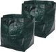 Pro Garden Tuinafvalzak - 2x - opvouwbaar - groen - 75 liter