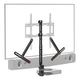 Barkan Universele soundbarhouder & A/V-plank, verstelbare beugel voor montage boven of onder de tv, maten 13-80 inch, past op de meeste soundbars tot 15 pond, antislipklem, zwart