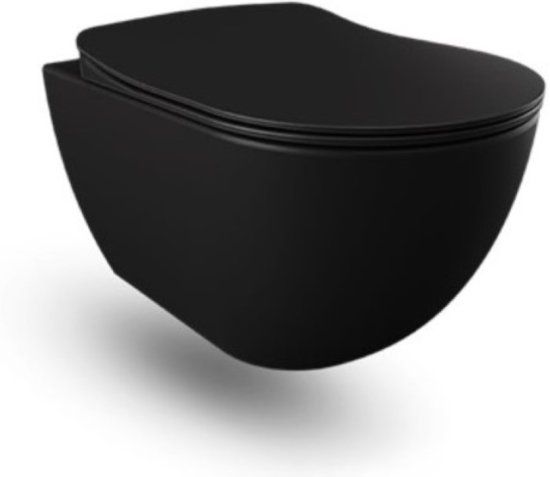 Creavit FE320 Wandcloset Met RVS Sproeier (Bidet) Mat Zwart