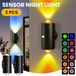 Veilleuse - Veilleuse LED - 2 pièces - RVB - 8 modes d'éclairage - Détecteur de mouvement - Magnétique, avec connexion USB - Noir