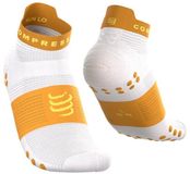 Compressport Pro Racing Socks v4.0 Run Low Unisex Hardloopsokken Wit/Zonnebloem Maat 42-44