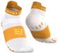 Compressport Pro Racing Socks v4.0 Run Low Unisex Hardloopsokken Wit/Zonnebloem Maat 42-44