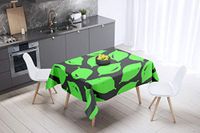 Bonamaison Tafelkleed, Anti-Mold, Sneldrogend, Waterdicht, 100% Polyester Tafellaken, Neon groene rook, 140 x 140 Cm