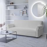 Italian Bed Linen DAHLIA Elastische bankovertrek, polyester, lichtgrijs, 3-zits