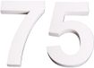 Merkloos Piepschuim cijfer 75 jaar - H25 cm - wit