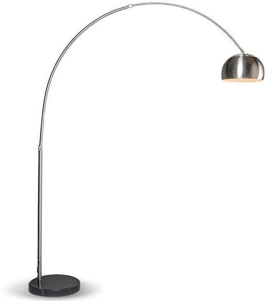 QAZQA Grande - Staande booglamp - 1 Lichts - 170 cm - staal