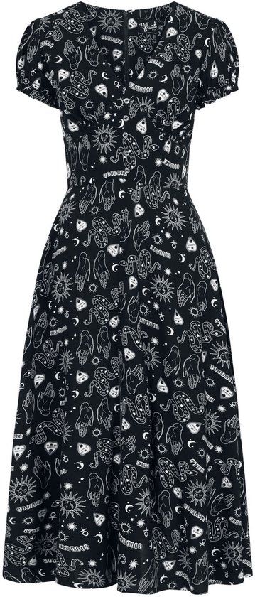Hell Bunny Hello Goodbye Dames Maxi-jurk - Zwart/Wit - M