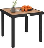 Outsunny Gartentisch Aluminium, Kunststoff Naturholz