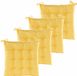 Anna's Collection Coussin de chaise matelassé - 4x - jaune - 38 x 38 cm - intérieur/extérieur