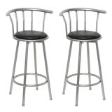 VidaXL Barstoelen 2 st kunstleer zwart