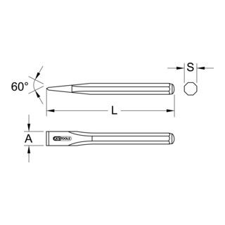 KS Tools elektricienbeitel, 8-kant, 12x200mm