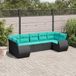 Maison Exclusive - 7-delige loungeset pour le jardin avec coussins, rotin synthétique noir