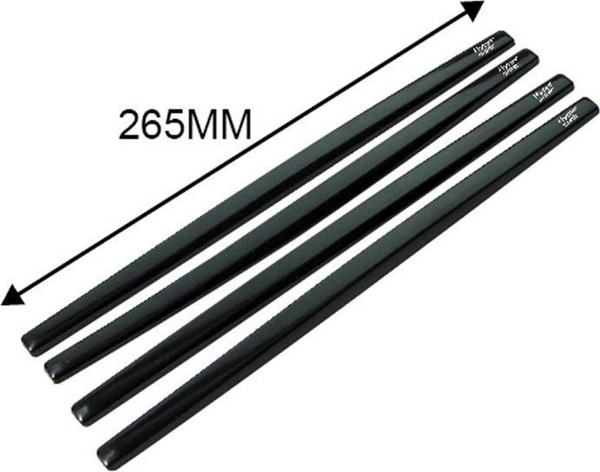 Hypersonic Set universele bumperbeschermstrips 265x12mm - Zwart - Set à 4 stuks