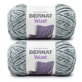 Bernat Velvet Groen (Smokey Green) garen - 2 stuks van 300 g - Polyester - 5 volumineus - 288 m - Breien/haken